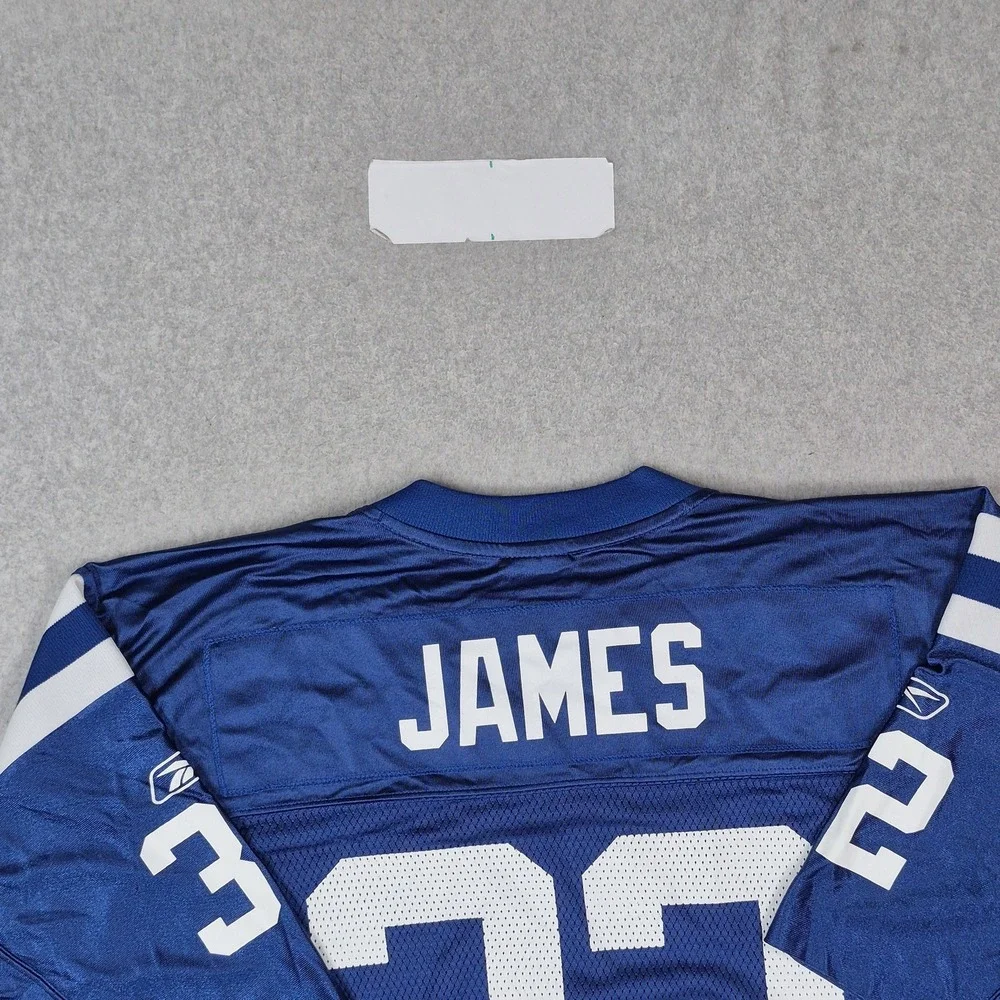 Indianapolis Colts Men Jersey L Blue Edgerrin James #32 Mesh Logo Football NFL